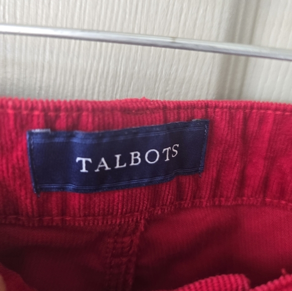 Talbots Corduory Pants Sz 12 Women Red High Rise 38×30 Straight Leg Casual - Picture 6 of 10
